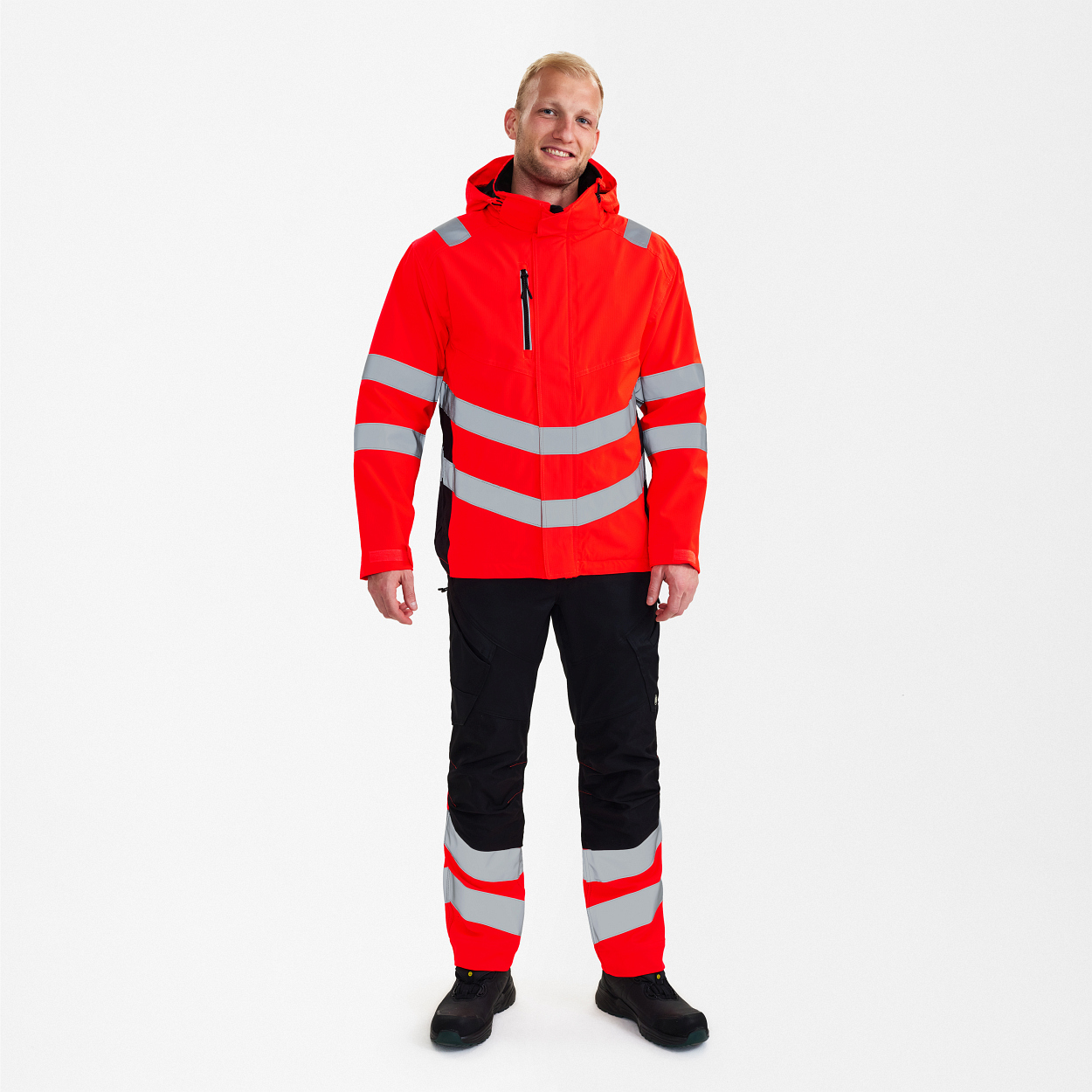 ENGEL Safety Shelljacke in Rot/Schwarz, Größe XS