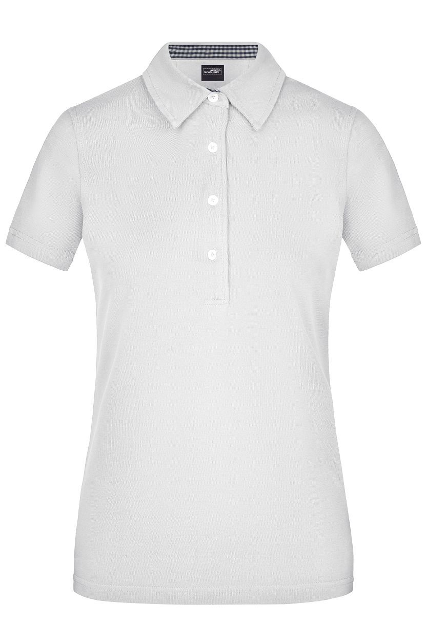 Ladies' Plain Polo "JN969" in White/Navy/White, Größe 2XL - Daiber
