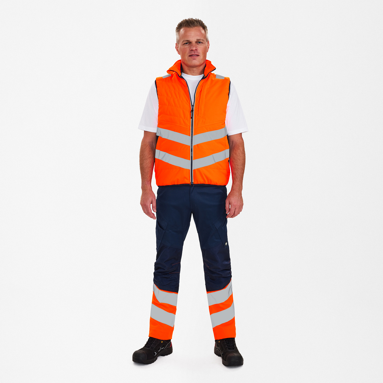 ENGEL Safety Stepp-Innenweste in Orange/Blue ink, Größe XS