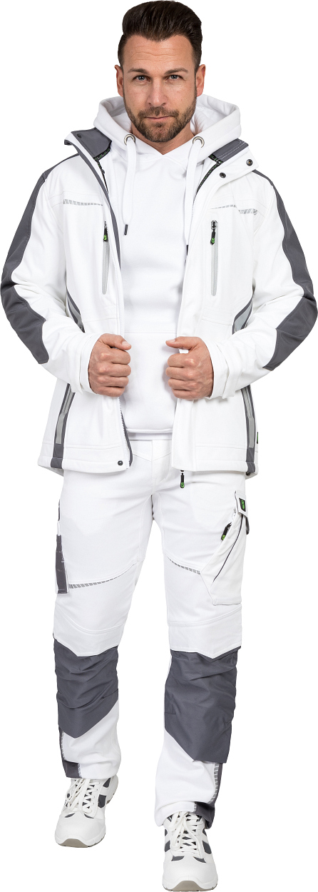 Softshelljacke Flex Line Weiß/Grau FLEXS, Gr. 2XL von Leibwächter