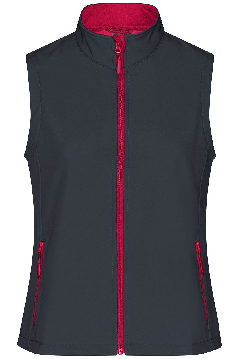 Ladies' Promo Softshell Vest "JN1127" in Iron-Grey/Red, Größe 2XL - Daiber