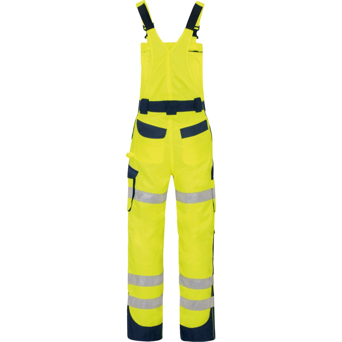 Warnschutz-Kontrast-Latzhose leuchtgelb-marine von Vizwell Warnschutz-Kontrast-Latzhose leuchtgelb-marine von Vizwell