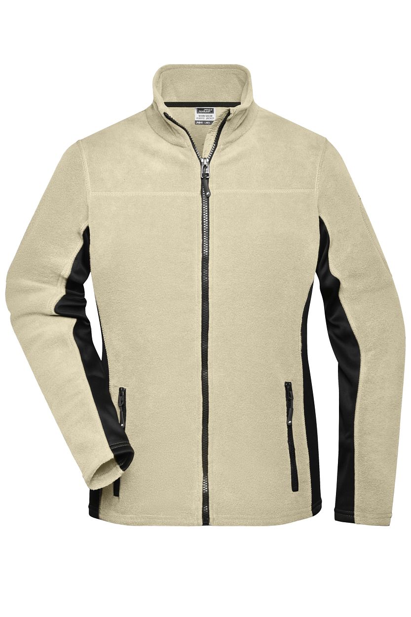 Ladies' Workwear Fleece Jacket - STRONG - "JN841" in Stone/Black, Größe 4XL - Daiber