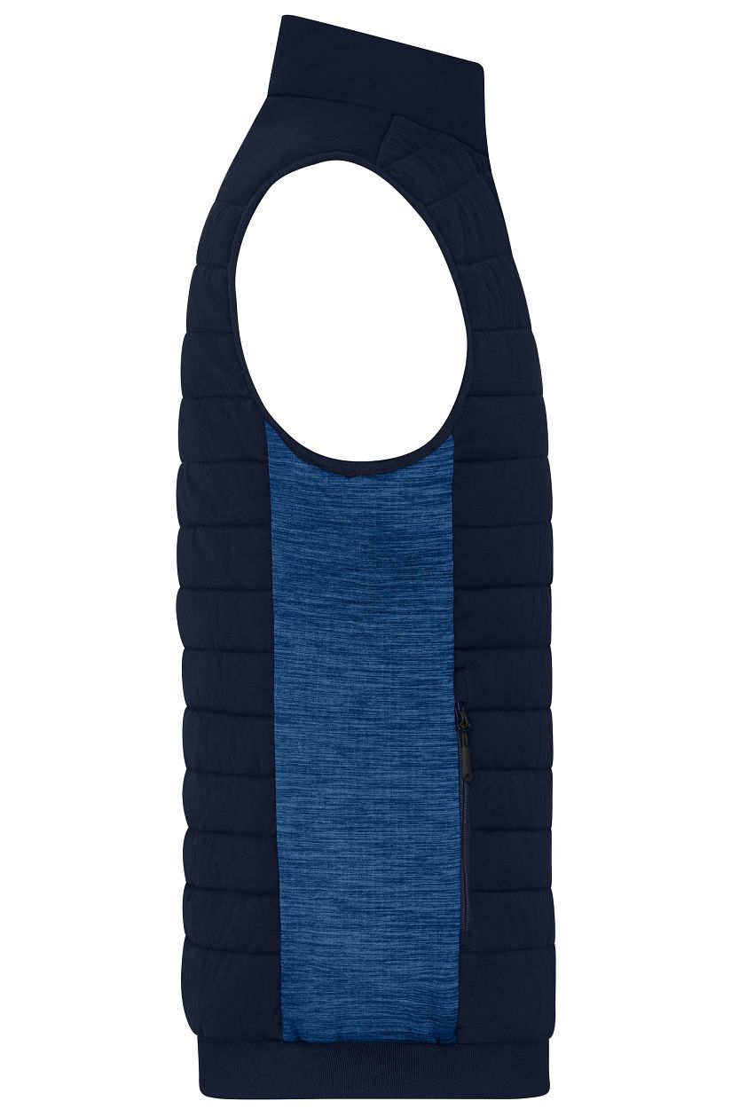 Men's Padded Hybrid Vest "JN1864" in Navy/Royal-Melange, Größe 6XL - Daiber