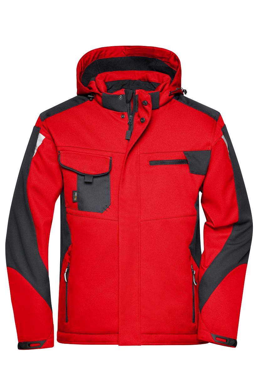 Craftsmen Softshell Jacket - STRONG - "JN824" in Red/Black, Größe 6XL - Daiber