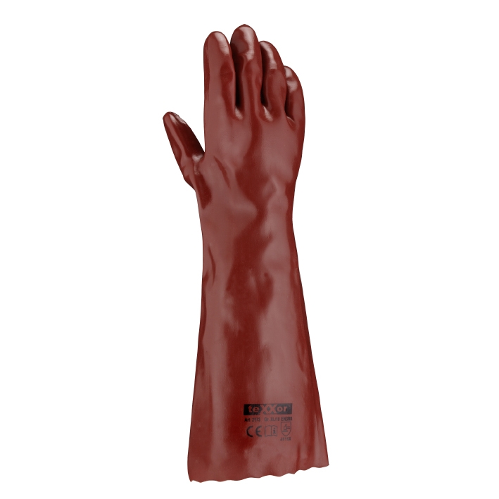 teXXor® PVC-Handschuhe ROTBRAUN in Rot, Größe 10