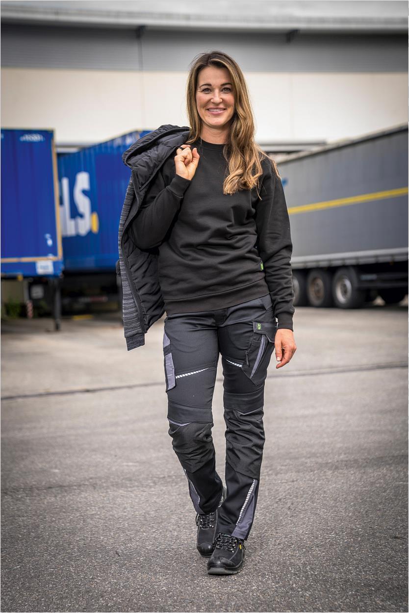 Damen-Bundhose Flex Line Schwarz/Grau FLXDH, Gr. 52 von Leibwächter