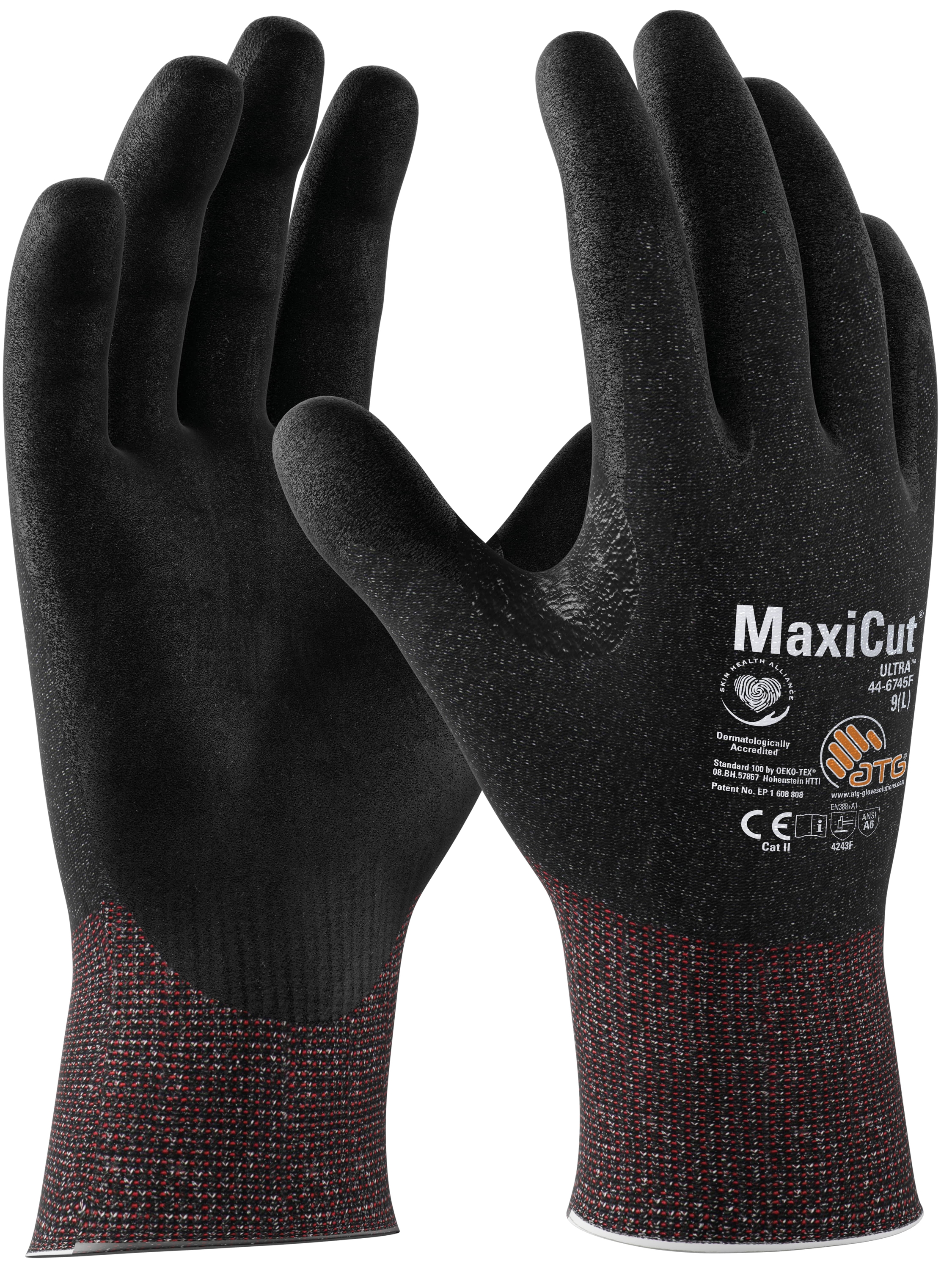MaxiCut® Ultra™ Schnittschutz-Strickhandschuhe (44-6745F) in Schwarz, Größe 12