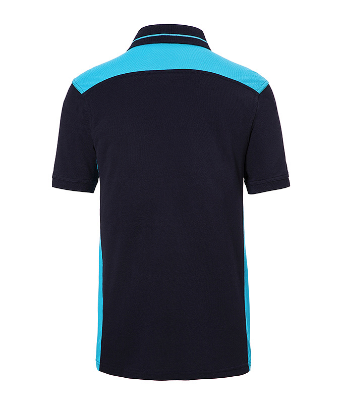 Men's Workwear Polo - COLOR - "JN858" in Navy/Turquoise, Größe 6XL - Daiber