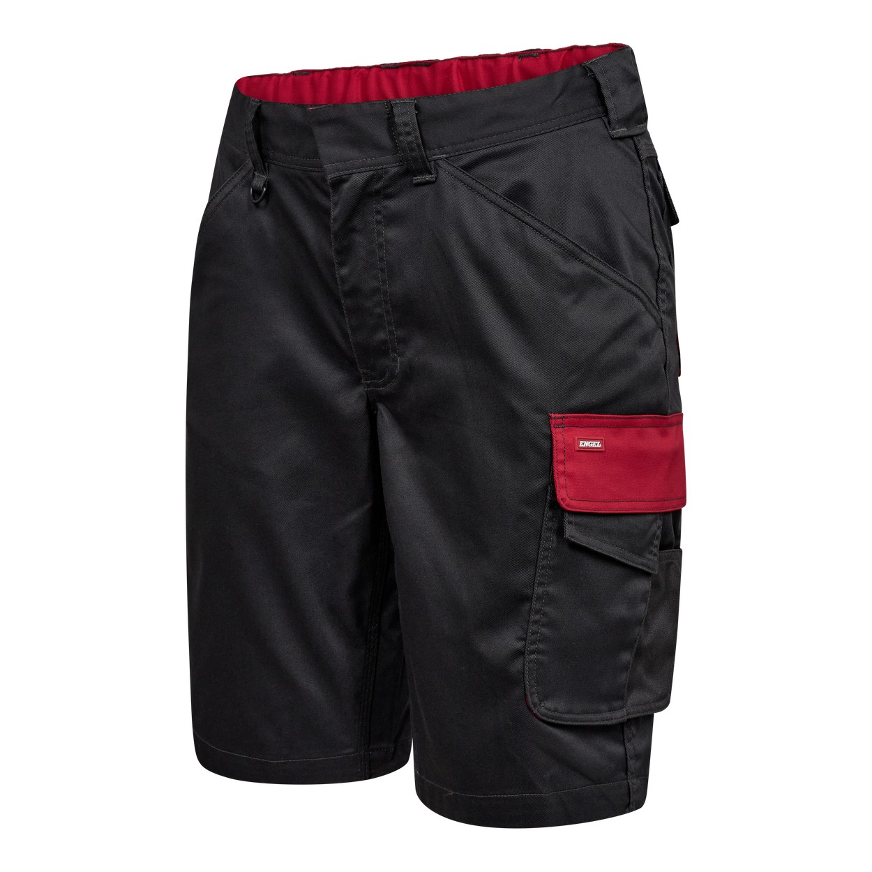 ENGEL Galaxy Damen Arbeitsshorts mit 2-Wege-Stretch in Anthrazit Grau/Tomato Red, Größe 48