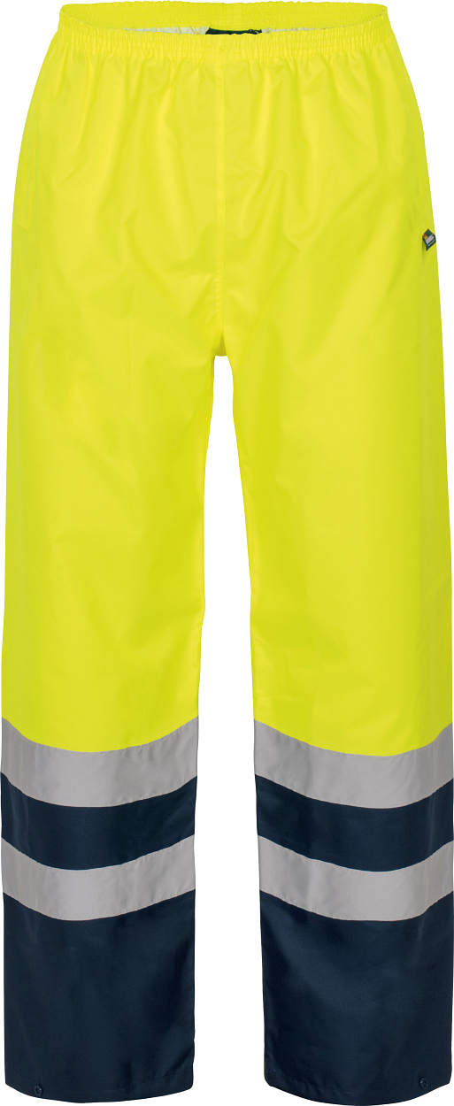 Warnschutz-Kontrast-Regenhose leuchtgelb-marine in Gr. XXL von Vizwell
