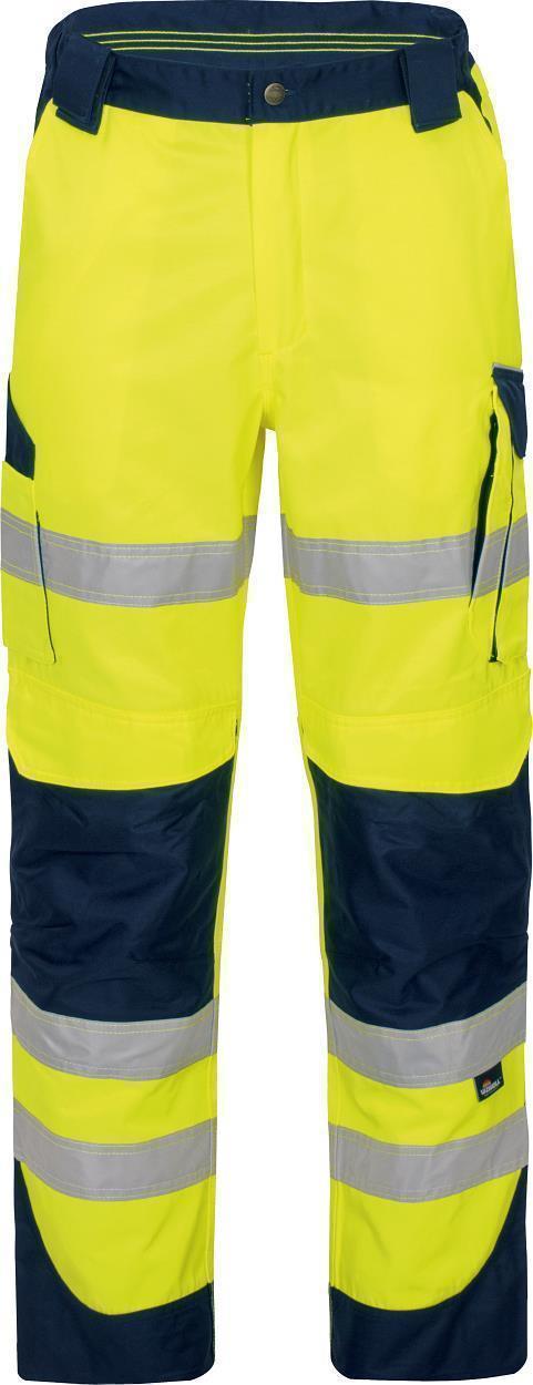 Warnschutz-Kontrast-Bundhose leuchtgelb-marine in Gr. 98 von Vizwell