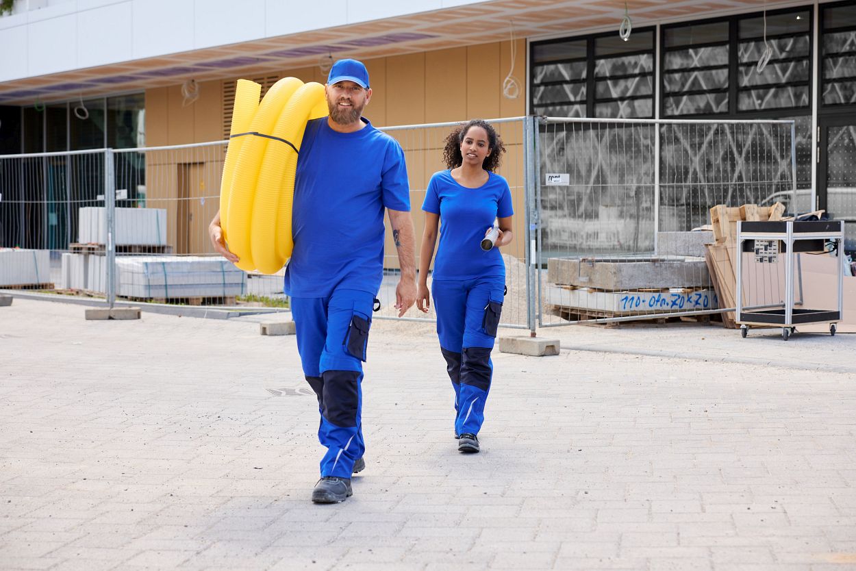 Workwear-T Women "JN802" in Steel-Blue, Größe 2XL - Daiber