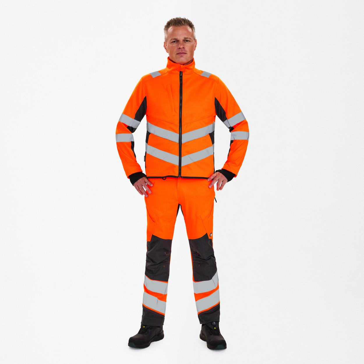 ENGEL Safety Arbeitsjacke mit 2-Wege-Stretch in Orange/Anthrazit Grau, Größe XS