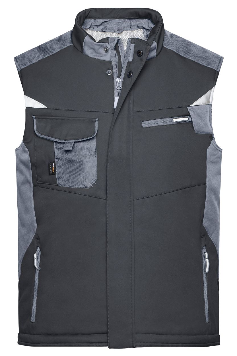Craftsmen Softshell Vest - STRONG - "JN825" in Black/Carbon, Größe 6XL - Daiber