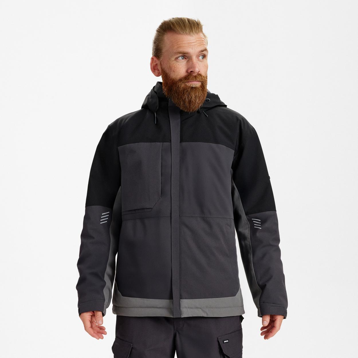 ENGEL Entire Winterjacke in Anthrazitgrau/Schwarz, Größe 2XL