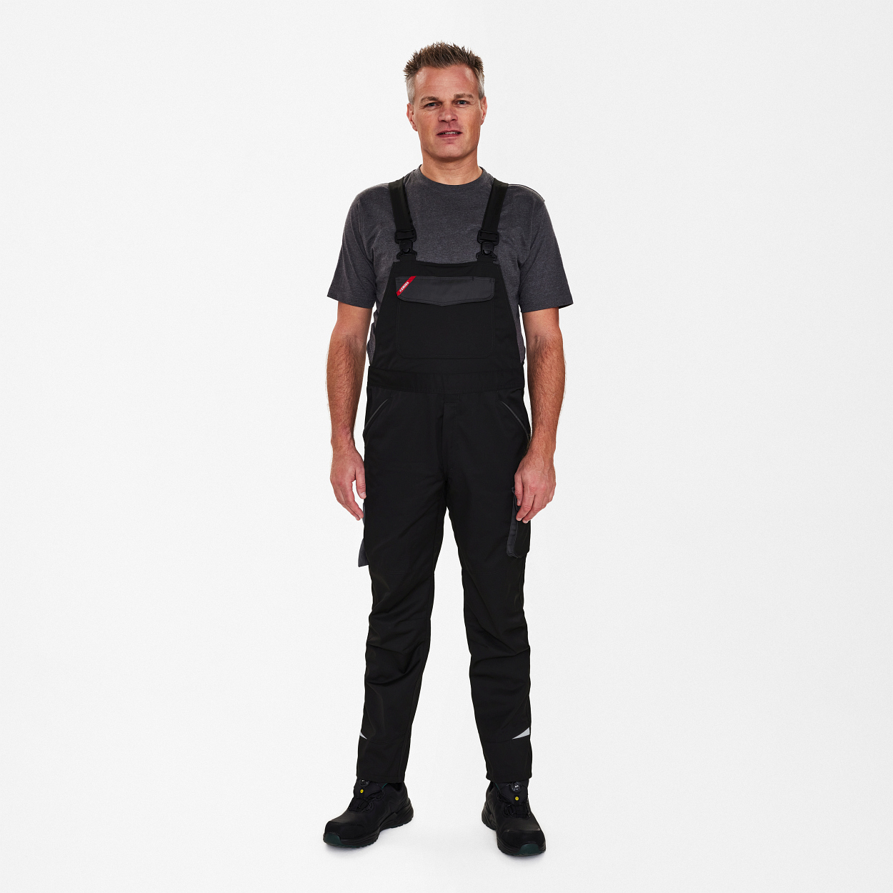 ENGEL Galaxy Light Latzhose in Schwarz/Anthrazit Grau, Größe 106