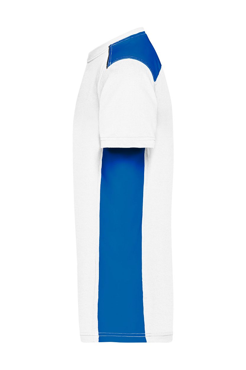 Men's Workwear T-Shirt - COLOR - "JN860" in White/Royal, Größe 6XL - Daiber