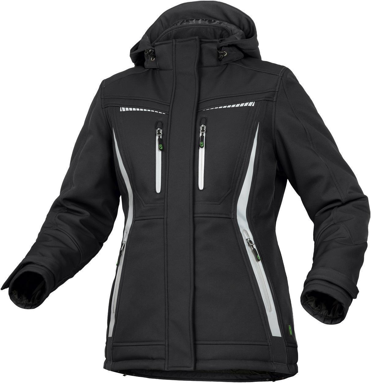Damen Winter-Softshelljacke Schwarz FLXDI, Gr. 52 von Leibwächter