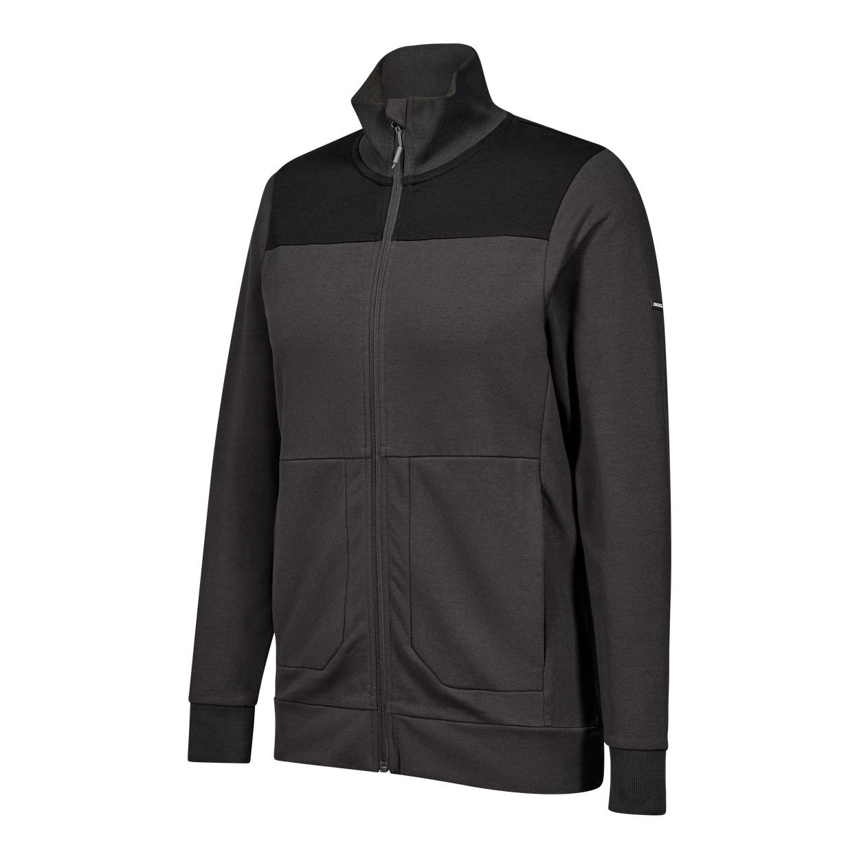 ENGEL Entire Damen Sweatcardigan mit Kragen in Anthrazitgrau/Schwarz, Größe XS