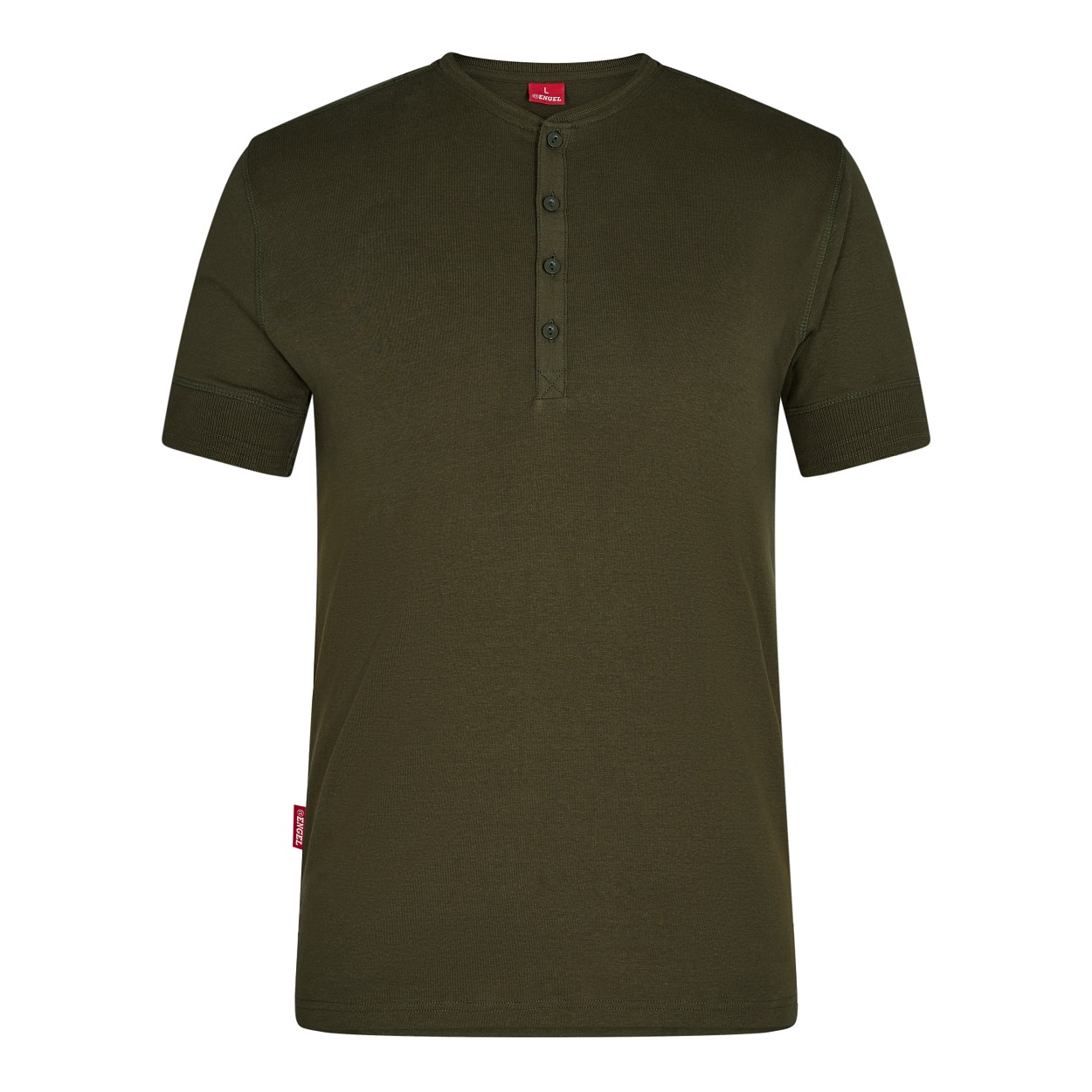 ENGEL Extend Grandad T-Shirt in Forest Green, Größe XS