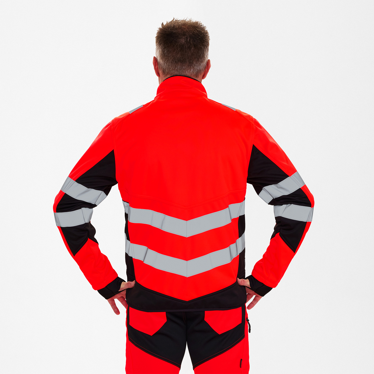 ENGEL Safety Softshelljacke in Rot/Schwarz, Größe XS