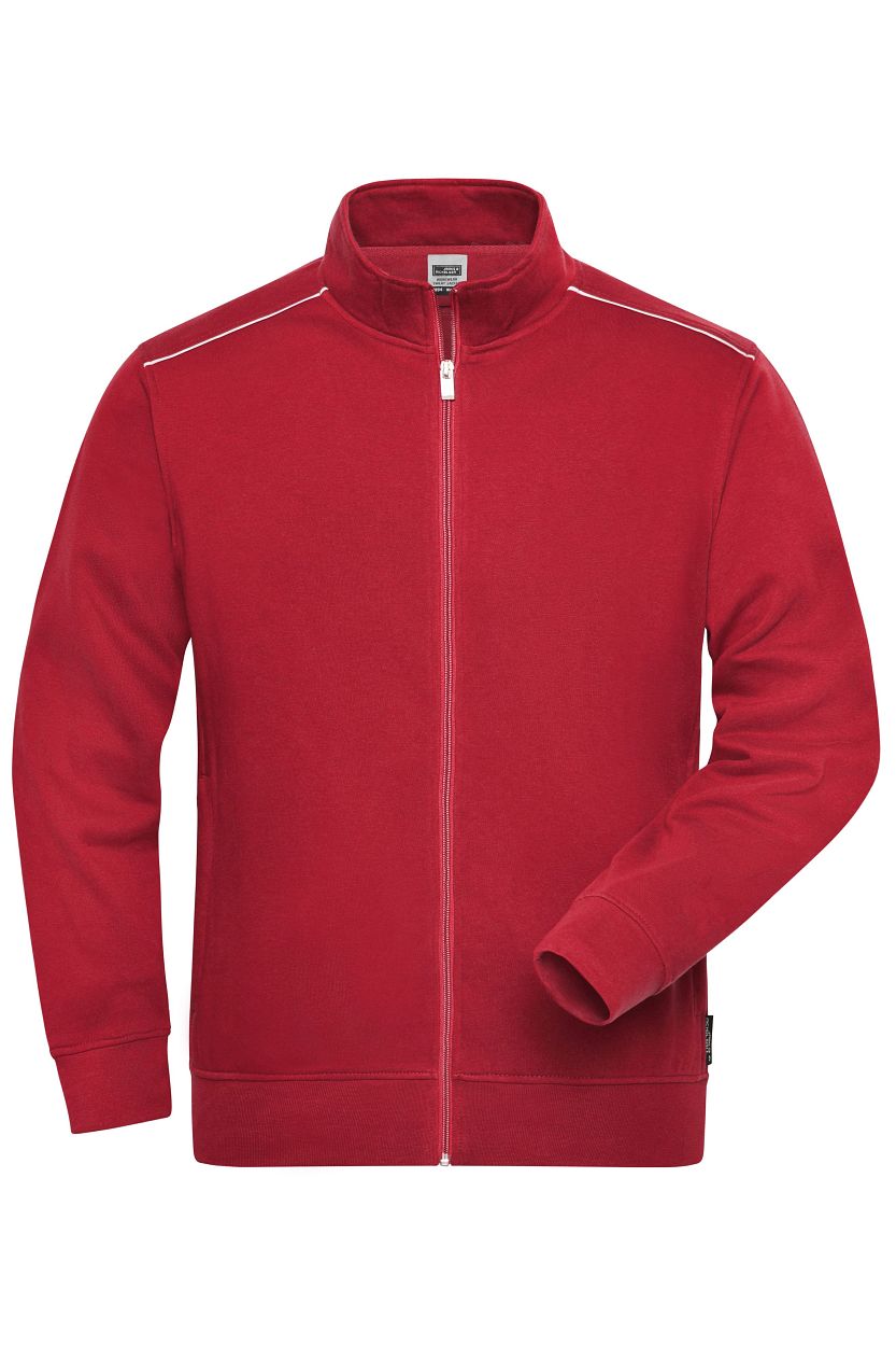 Workwear Sweat Jacket - SOLID - "JN894" in Red, Größe 6XL - Daiber