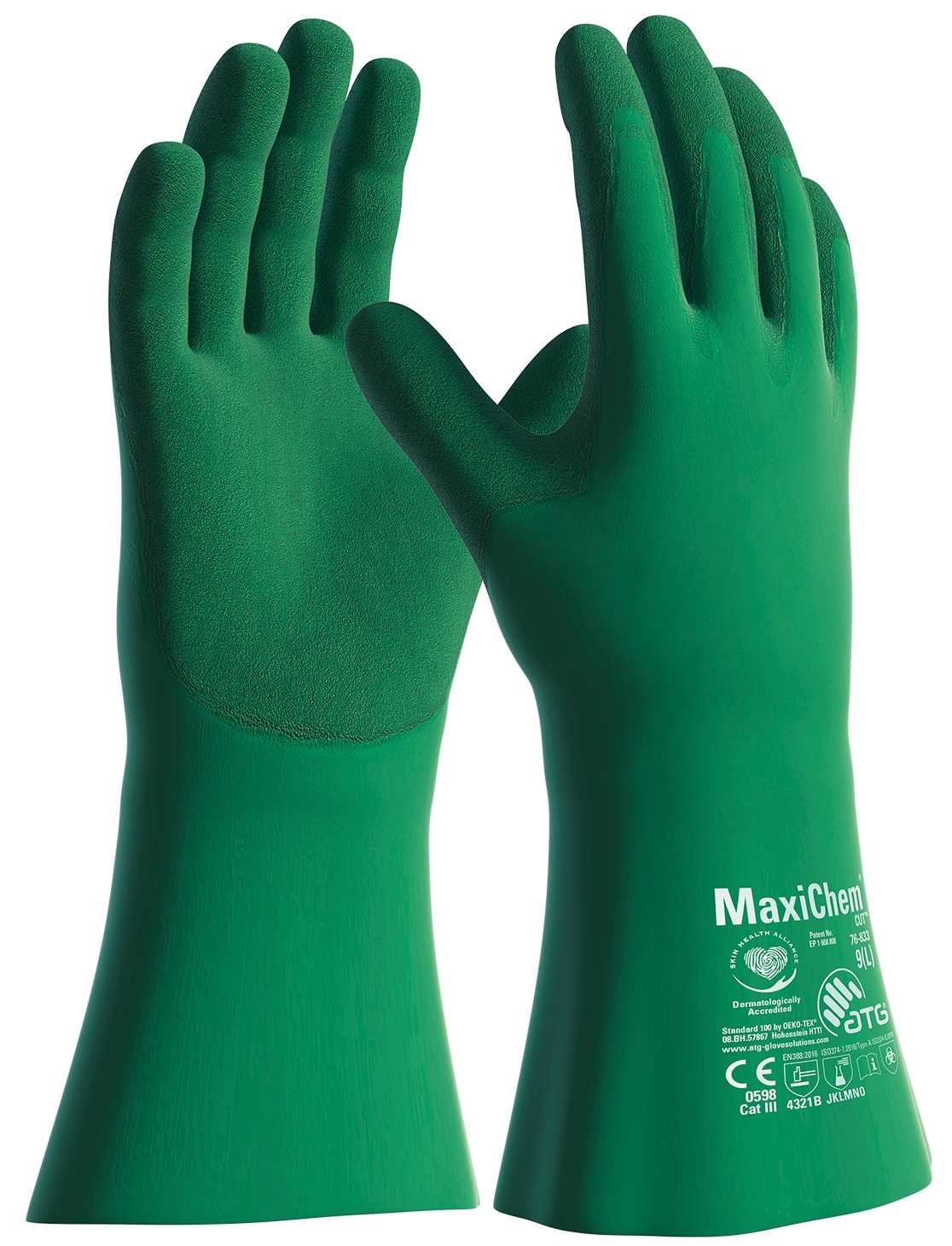 MaxiChem® Cut™ Chemikalienschutz-Handschuhe (76-833) in Grün, Größe 8