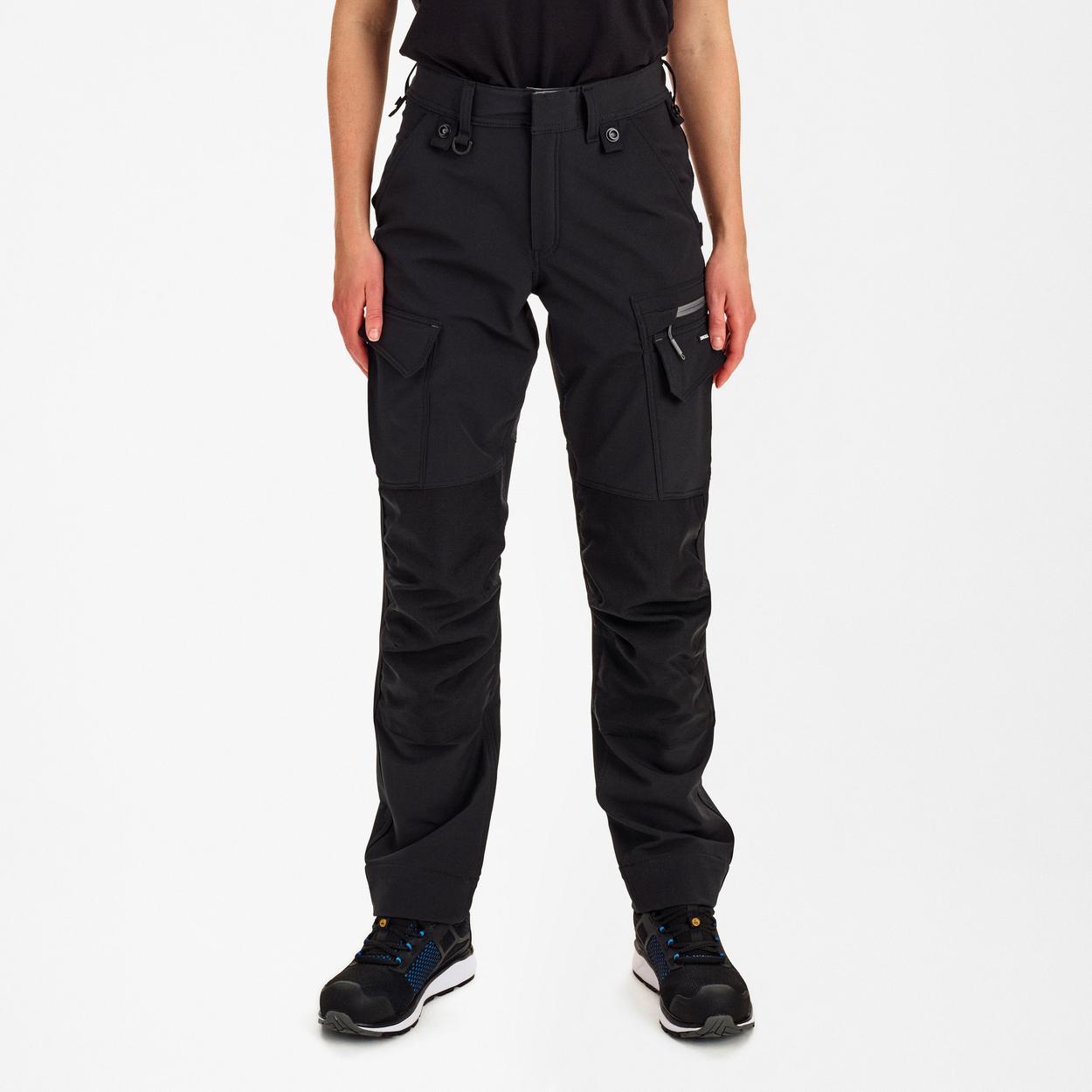 ENGEL Entire Damen Arbeitshose mit 4-Wege-Stretch in Schwarz/Anthrazit Grau, Größe 48