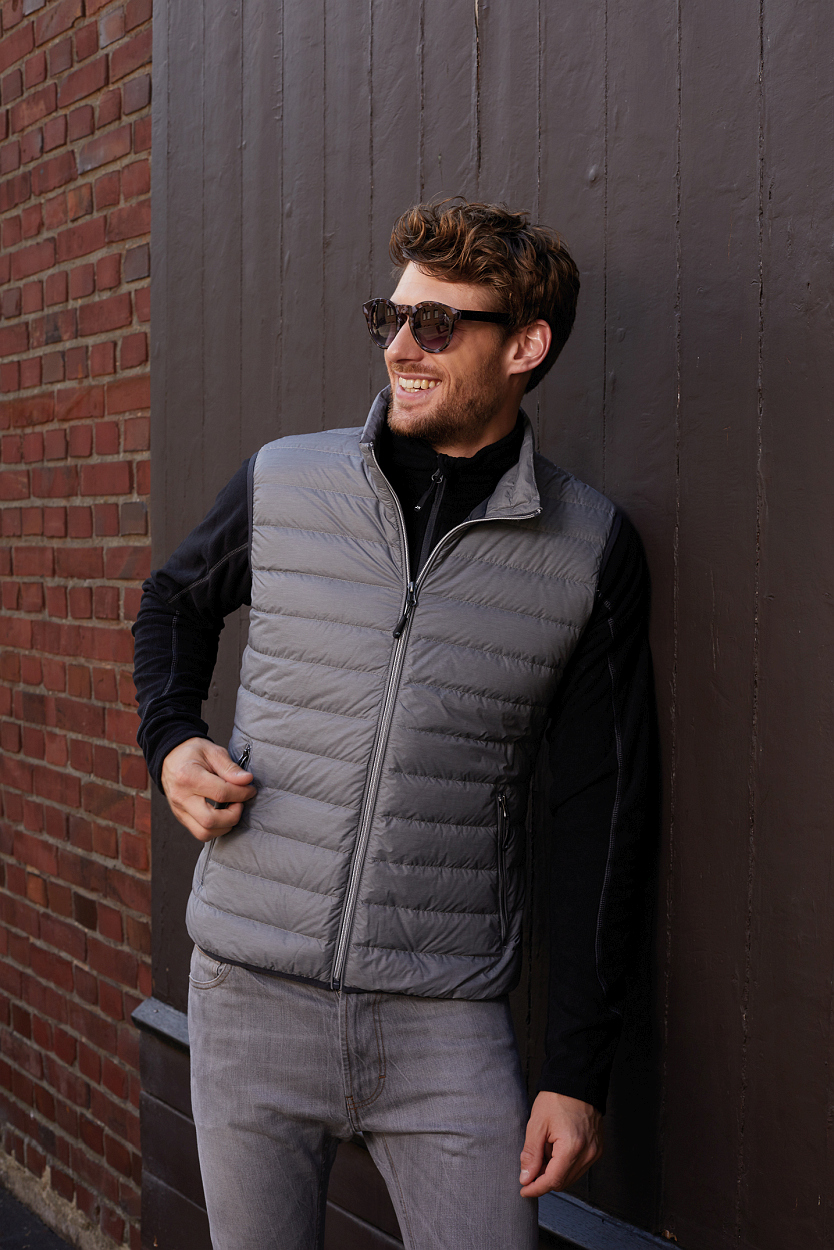 Men's Down Vest "JN1138" in Silver-Melange/Graphite, Größe 3XL - Daiber