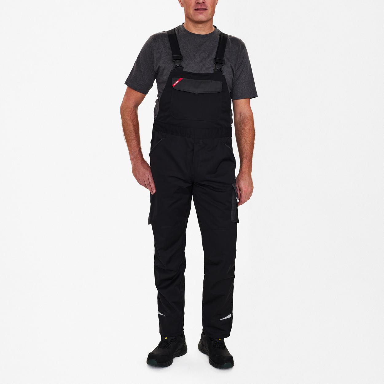 ENGEL Galaxy Light Latzhose in Schwarz/Anthrazit Grau, Größe 58