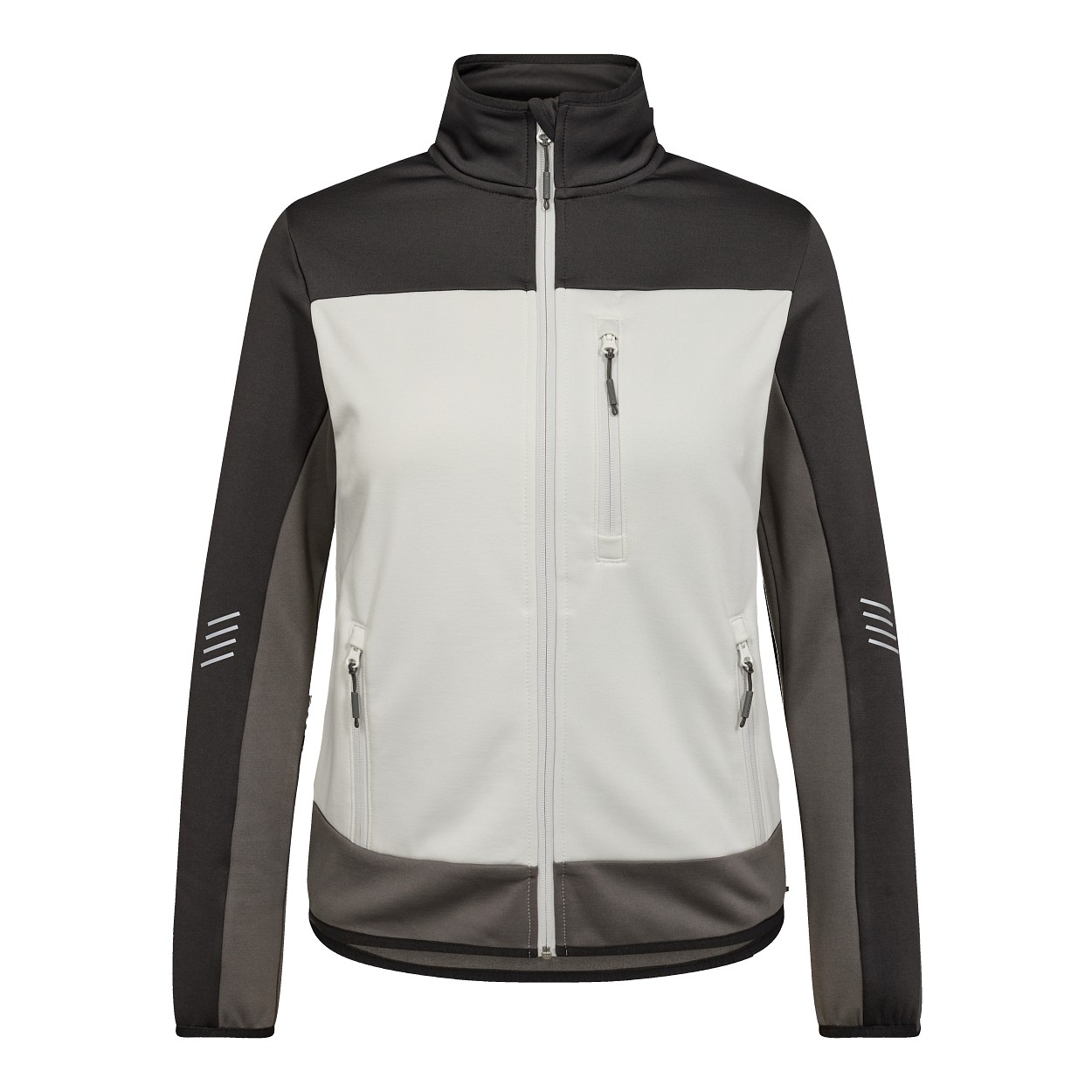 ENGEL Entire Damen Midlayer-Cardigan in Bone White / Anthracite Grey, Größe XS