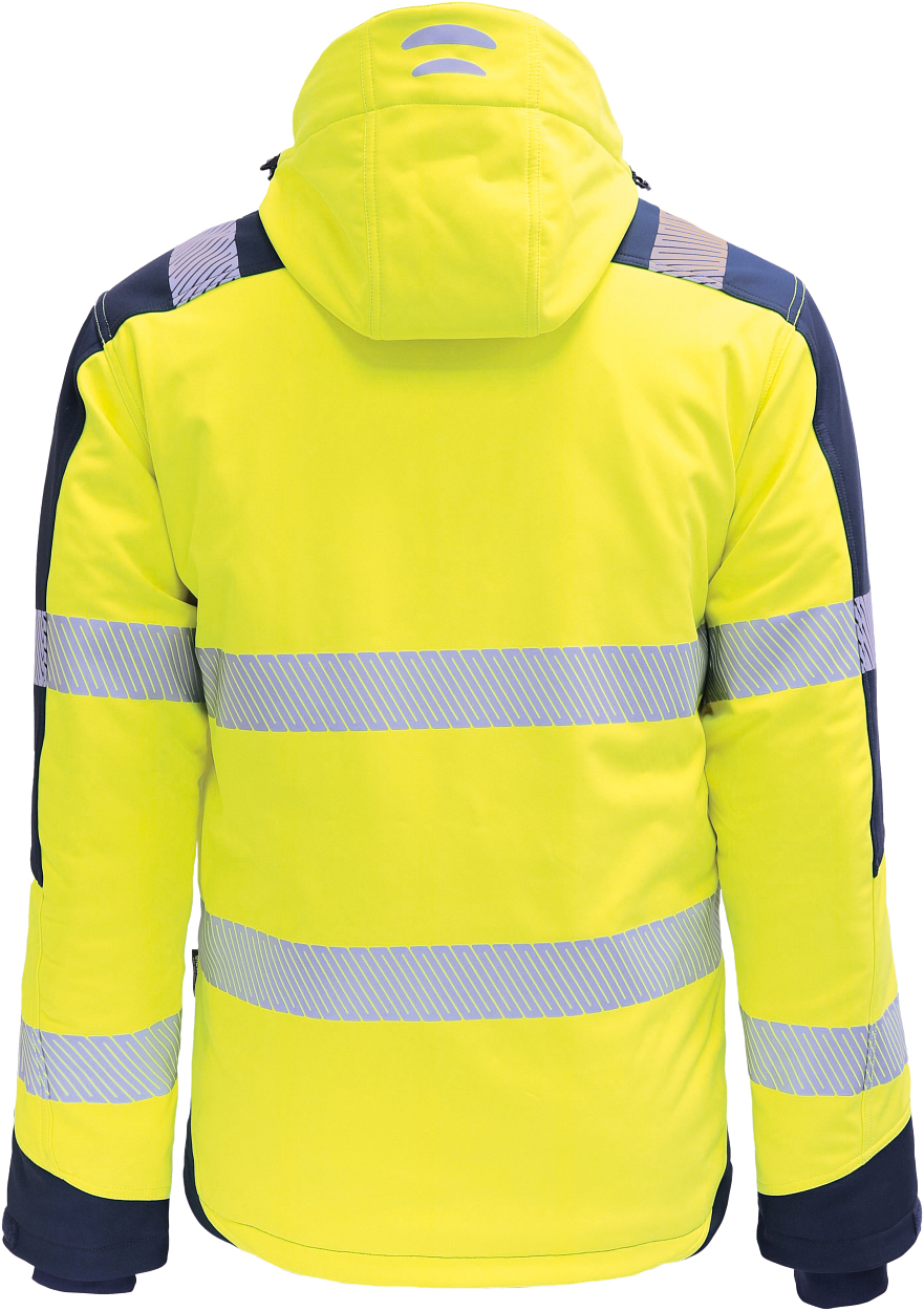 Winter-Kontrast-Softshelljacke leuchtgelb-marine in Gr. XXL von Vizwell