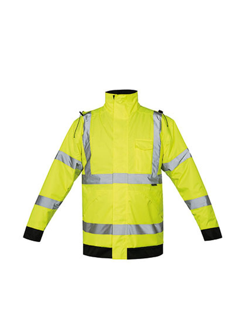 Korntex® Premium Hi-Vis Regenjacke Lite "Kaunas" in Signal Yellow, Größe 5XL