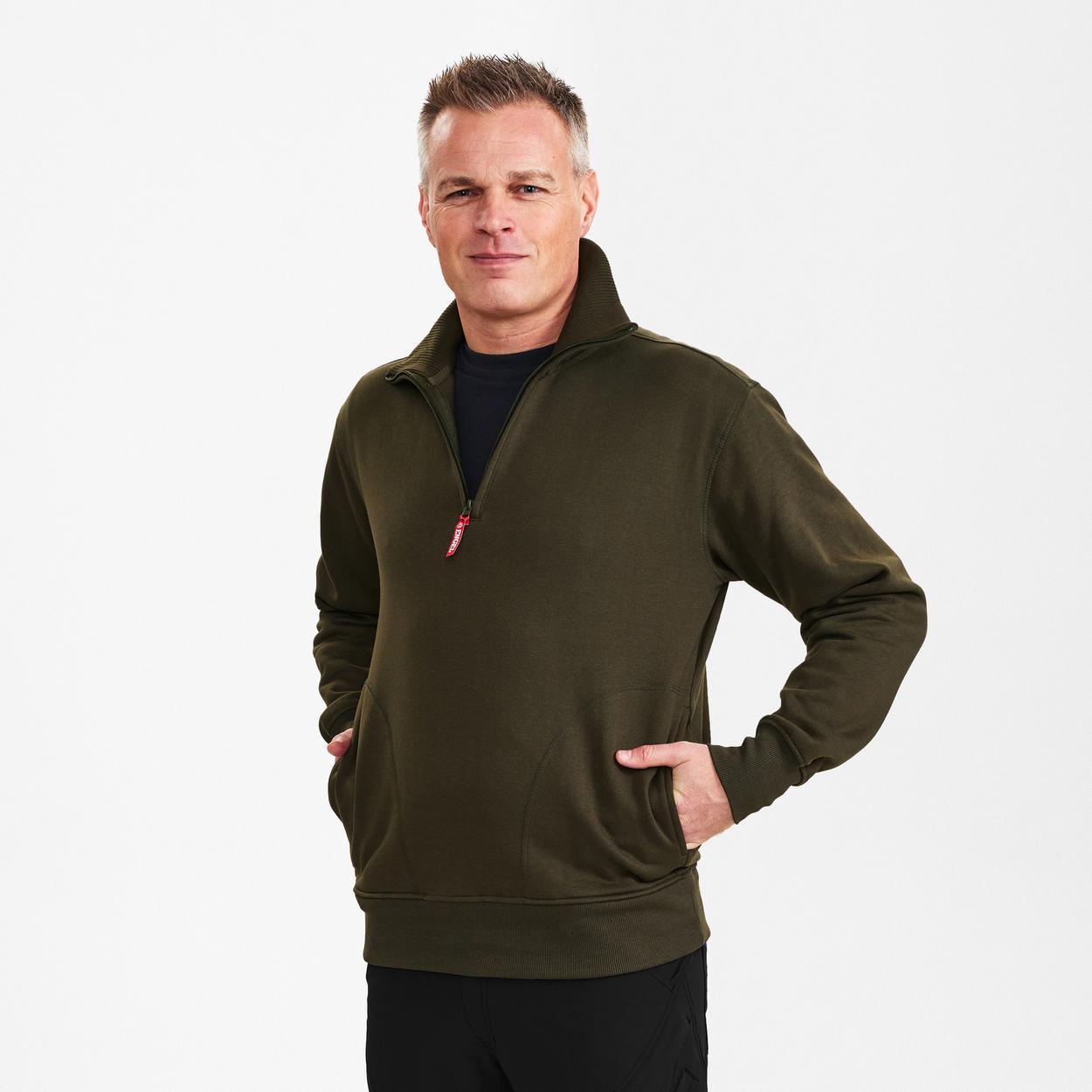 ENGEL Extend Sweatshirt mit hohem Kragen in Forest Green, Größe XS