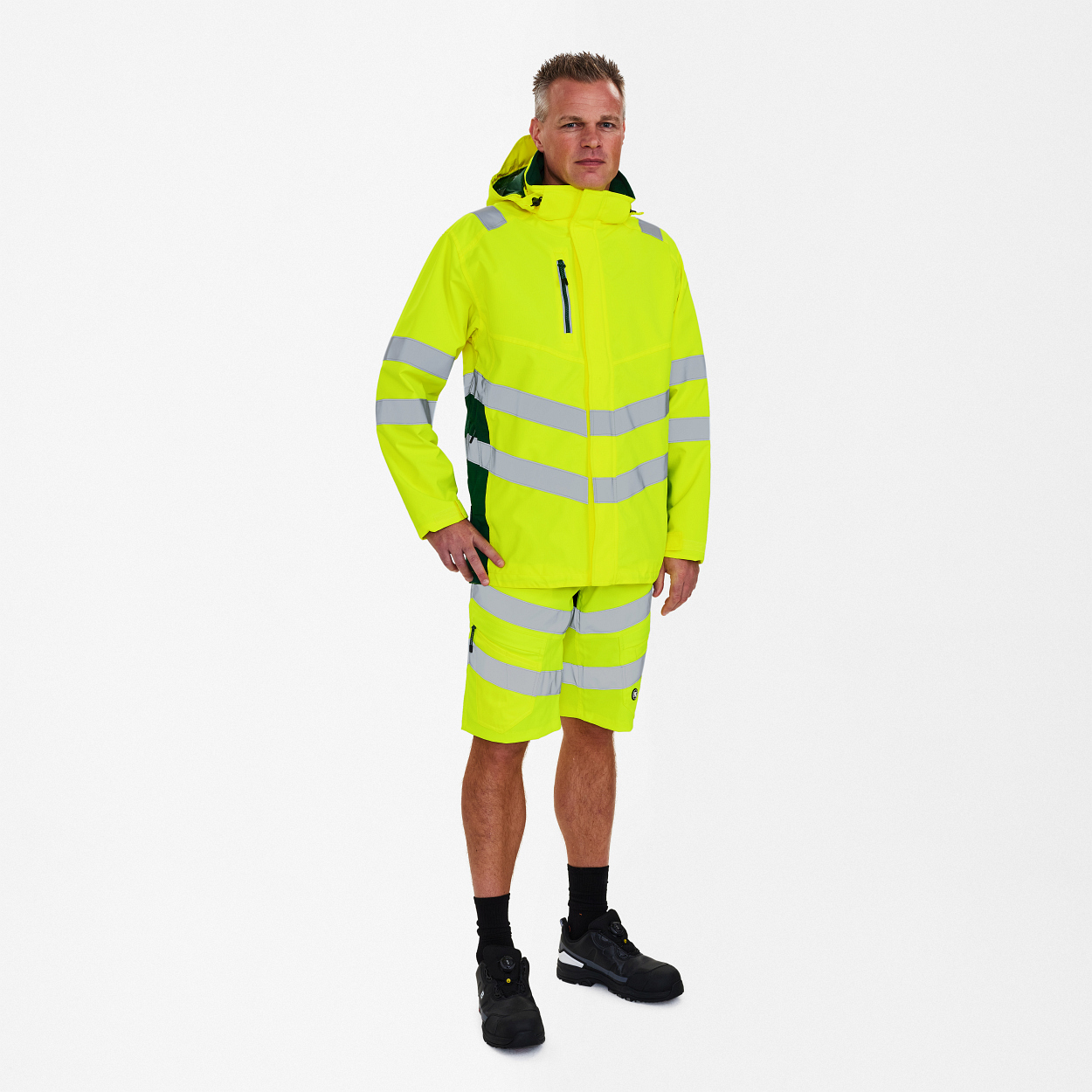 ENGEL Safety Shellparka in Gelb/Grün, Größe XS