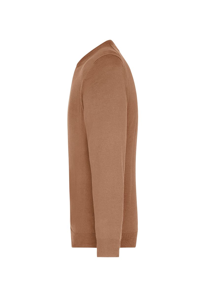Men's V-Neck Pullover "JN659" in Camel, Größe 3XL - Daiber