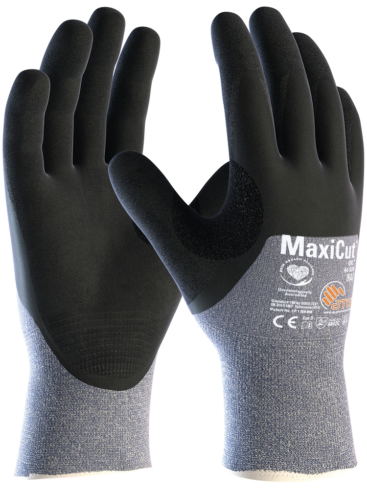 MaxiCut® Oil™ Schnittschutz-Strickhandschuhe (44-505) in Schwarz, Größe 12