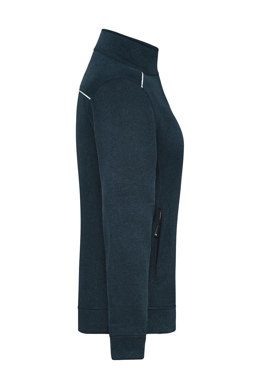 Ladies' Knitted Workwear Fleece Jacket - SOLID - "JN897" in Navy/Navy, Größe 4XL - Daiber