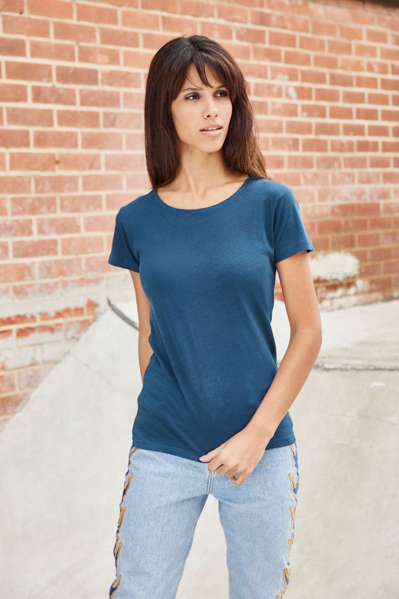 8007 Damen Basic T-Shirt in Yellow, Größe 2XL von James & Nicholson