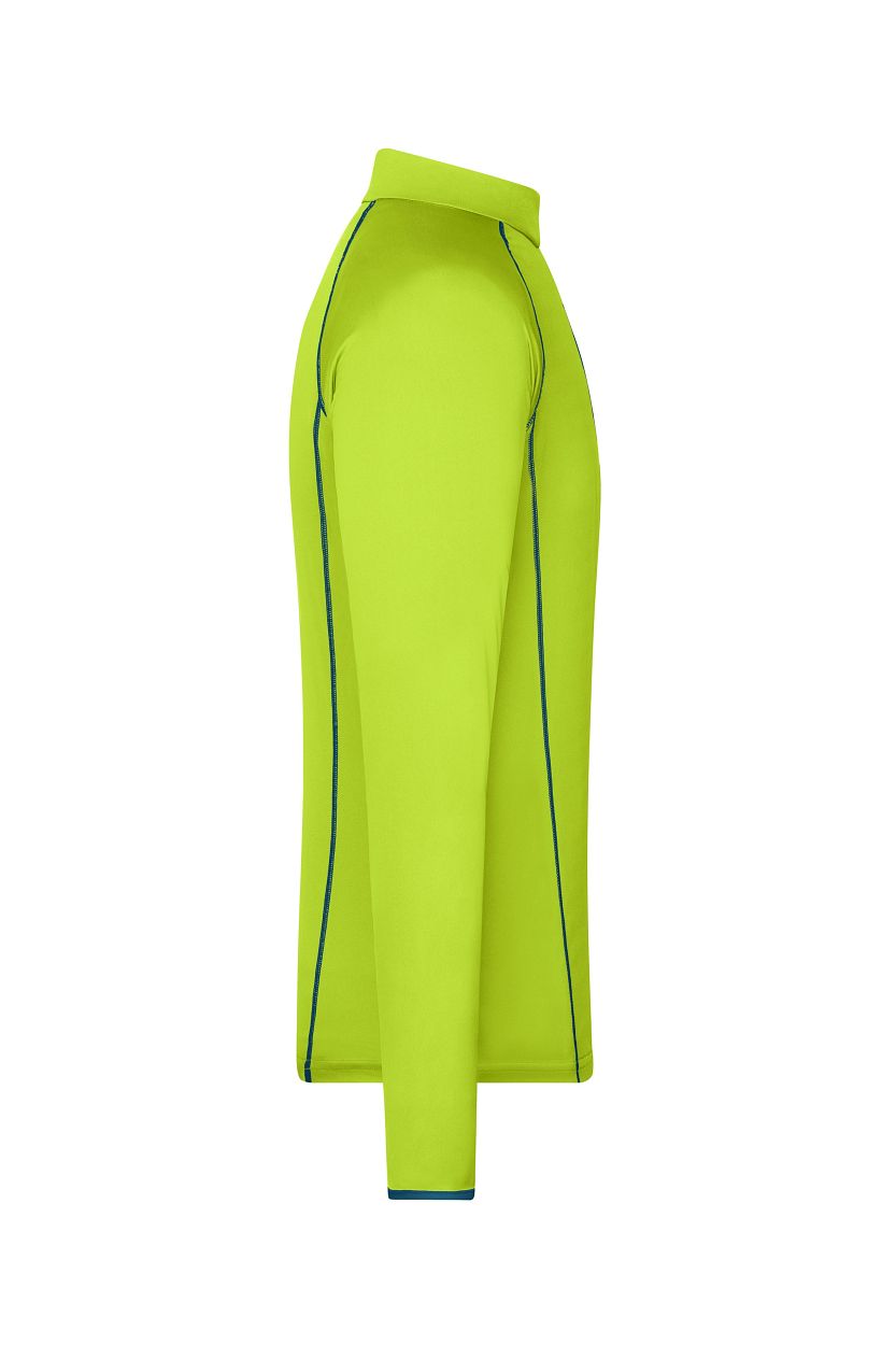 Men's Sports Shirt Long-Sleeved "JN498" in Bright-Yellow/Bright-Blue, Größe 2XL - Daiber