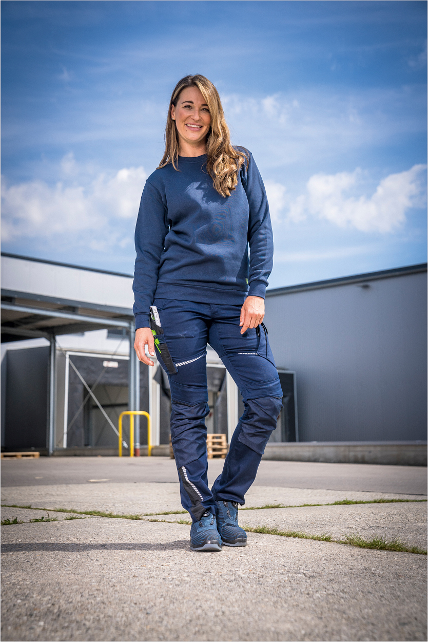 Rundhals-Sweater "Alex" Classic Line Marine LWSR, Gr. 3XL von Leibwächter Damen-Bundhose Flex Line Marine/Schwarz FLXDH, Gr. 52 von Leibwächter