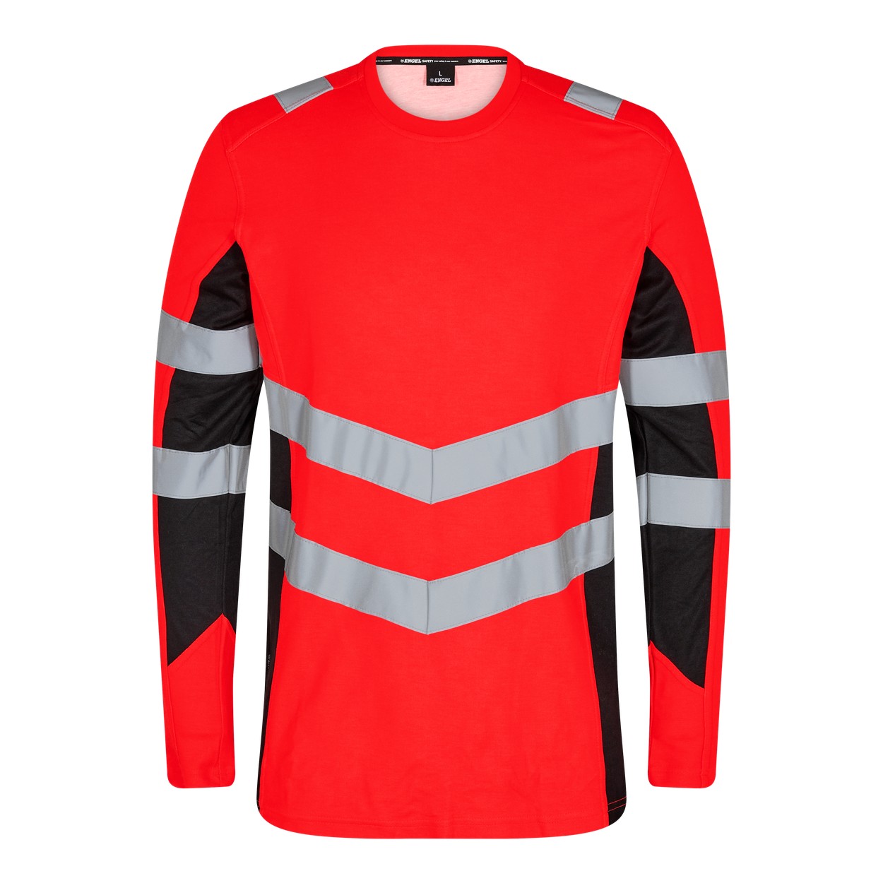 ENGEL Safety Langarm-Shirt in Rot/Schwarz, Größe XS