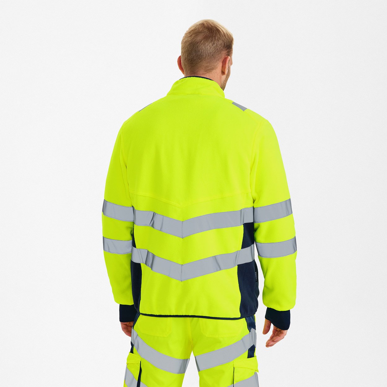 ENGEL Safety Fleecejacke in Gelb/Blue Ink, Größe XS