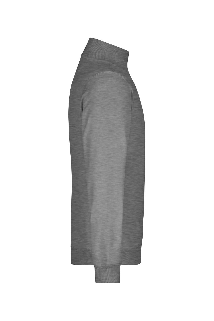 Round-Neck Zip "JN352" in Sports-Grey, Größe 3XL - Daiber