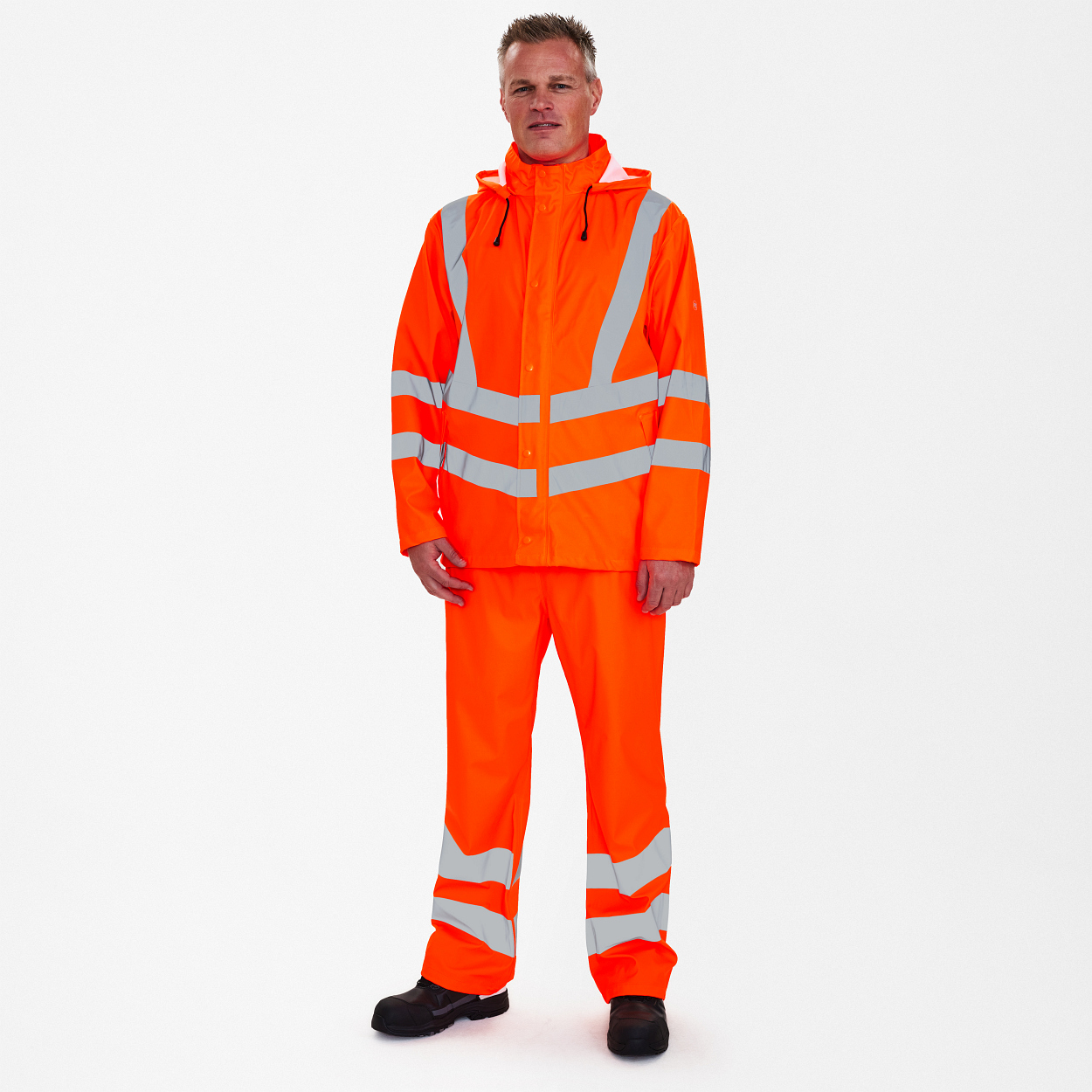 Safety Regenjacke in Hi-vis Orange, Größe XS