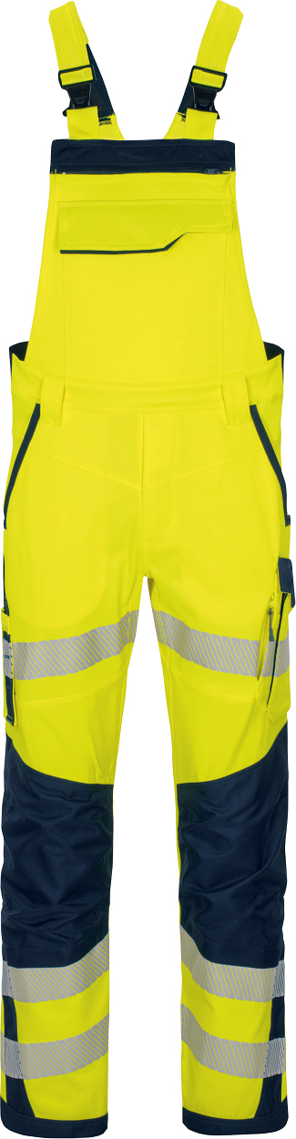 Latzhose Flex-HiVis leuchtgelb-marine in Gr. 98 von Vizwell