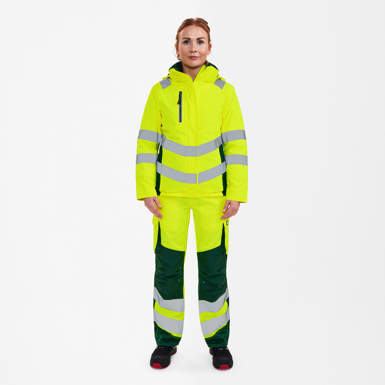 ENGEL Safety Damen Winterjacke in Gelb/Grün, Größe XS