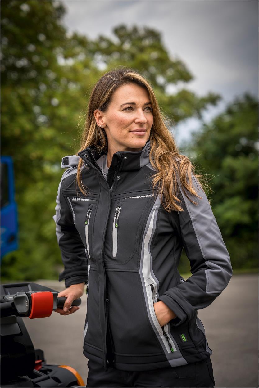 Damen Softshelljacke Flex Line Schwarz/Grau FLXDS, Gr. 52 von Leibwächter