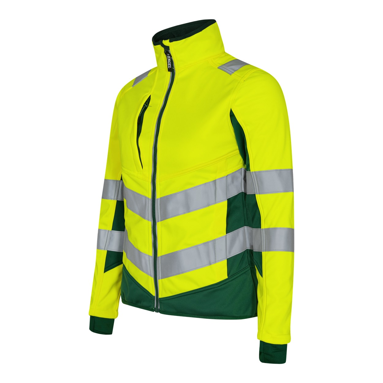 ENGEL Safety Damen Softshelljacke in Gelb/Grün, Größe XS